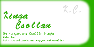 kinga csollan business card